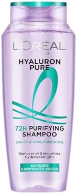 L’Oréal Paris Hyaluron Pure 72H Purifying Shampoo, For oily scalp & dry hair with salicylic and hyaluronic acid, 340 ml