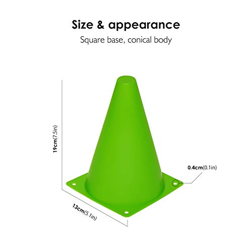 Reehut 7.5 Inch Plastic Sport Training Traffic Cone (Set Of 12, Green) #TOP3