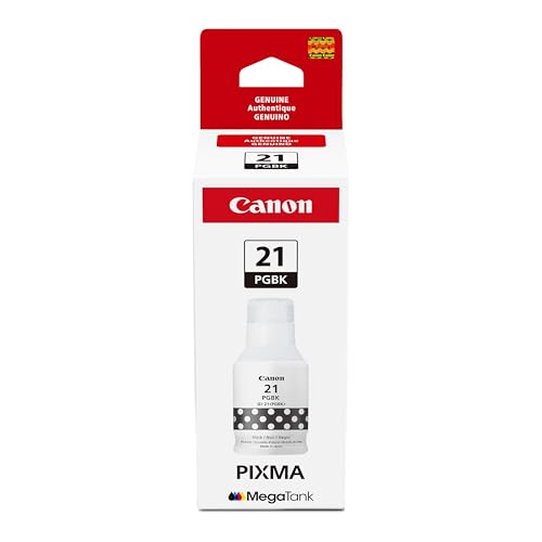 Canon GI-21 Genuine Pigment Black Ink Bottle, Compatible with Megatank PIXMA G1220, G2260, G3260, G1230, G2270, G3270, G4270, G3290, and G4280 Printers