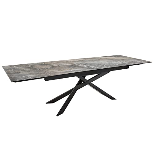 invicta INTERIOR Ausziehbarer Esstisch Euphoria 180-220-260cm Taupe Keramik Made in Italy