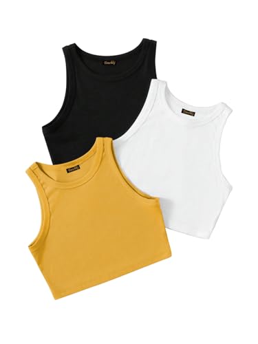 Image of Tops for Women Crop Top for Women's Tank Activewear Tee Sports Western Casual Cotton Camisole Pack of 3 Combo