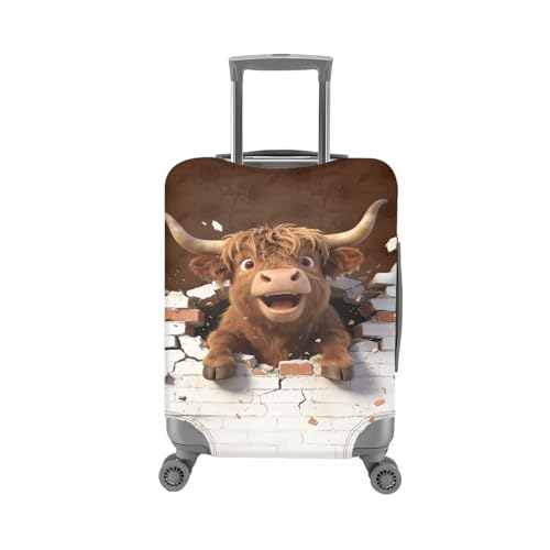 Image of Mumeson Cow Luggage Cover for Suicase Dust Protective Anti Scratch Washable Baggage Cover Zip Closure Easy to Install