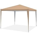 OUTDOOR WIND 10'x10' Canopy Tent Outdoor Portable Gazebo Canopy Shade Tent Wedding Party Tent Camping Shelter Gazebos with Carrying Bag(Khaki)