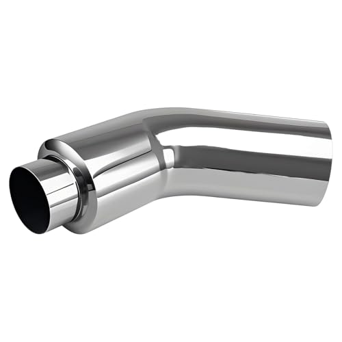 Image of 4 Inch Diesel Exhaust Elbow Tip 304 Stainless Steel Polished Exhaust Pipe Elbow 4 inchInlet to 6 inch Outlet 23 inch Overall Long Side Exit Exhaust Tip Compatible with Pickup Truck