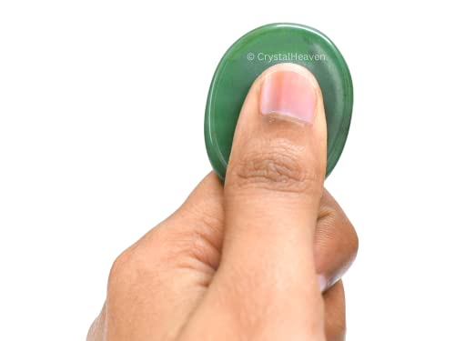 Image of Dark Green Aventurine Crystal Thumb Worry Pebbles Stones For Anxiety