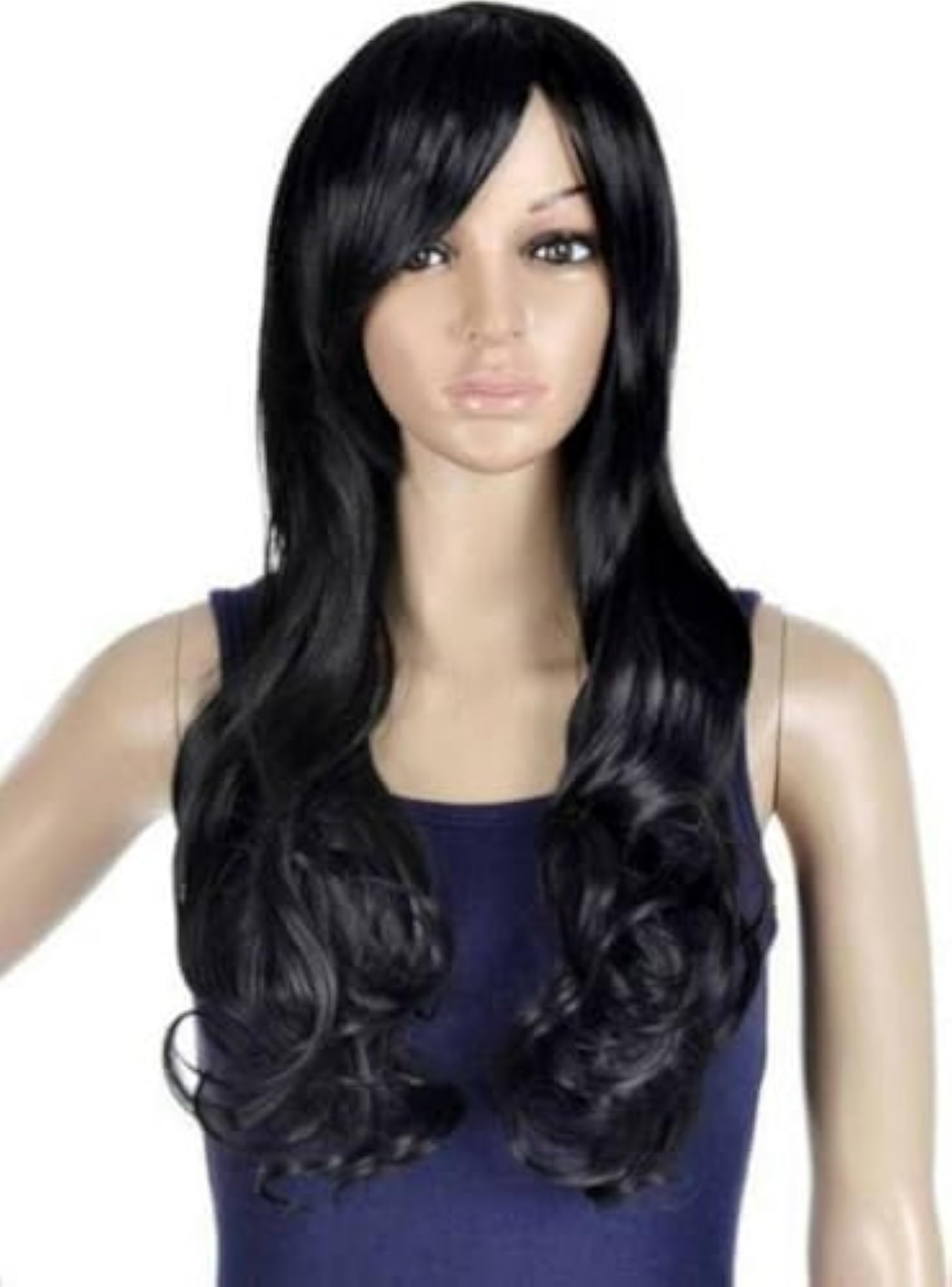 Wavy Black Full Head Wig 4656, Stylish Look