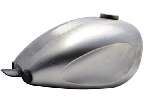 Dished Wassell Motorcycle Gas Tank Frisco Mount Shallow Tunnel 2.23 Gallon 2.2 Gal Peanut Style Sportster Bobber Harley Chopper Bayonet Cam Fuel Cap Bung Two 1/4 Inch Npt Petcock Bungs Custom Bike 883 #TOP4