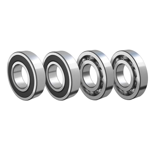 TUZUK Lot de 4 roulements à billes étanches 6205-2RS - 25 x 52 x 15 mm - Prélubrifiés - Double joint en caoutchouc - Roulement à billes rainuré 6205RS