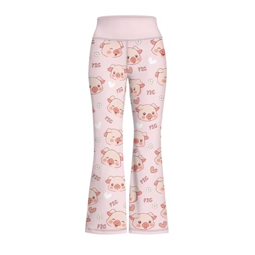 Cute Girl's Flare Leggings High Waisted Bell Bottom Pants Yoga Athletic Trousers