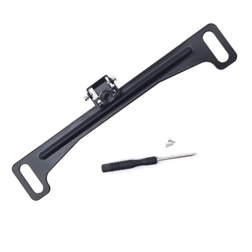Yumfugu 1 PC Car Rearview Camera License Plate Bracket with Installation Tool, 7.6In x 1.3In Stable Metal Vehicle Reverse Camera Mount Accessories, Universal Rear View Camera Aid Mount (Black)