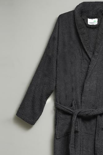 Umbrella Outdoors Premium Cotton Terry Toweling Bathrobe - Unisex Spa & Hotel Quality Gown, Extra Soft & Absorbent Thick Towel Bathrobes for Men & Women Towel