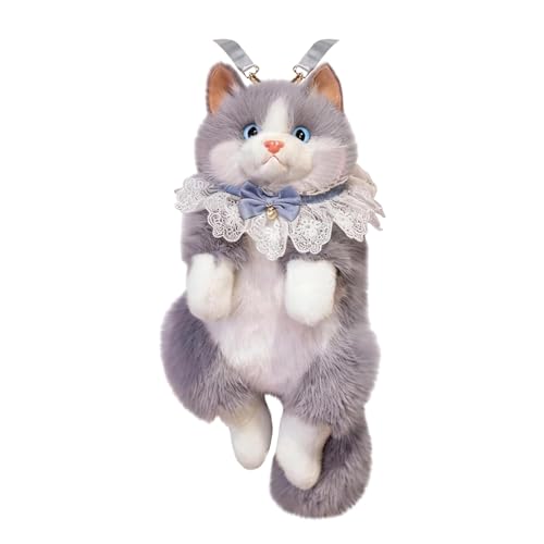 Sac à dos peluche chat mignon pour l'école primaire et les sorties des ados