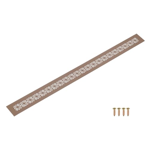 Grille d'aération rectangulaire en aluminium marron 600x50mm