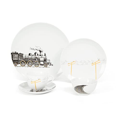 Home4U Porcelain Lennan Dinnerware Set Of 24 Pcs (Multicolor)