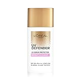 L'Oréal Paris Sonnencreme, nicht fettender, aufhellender Sonnenschutz mit Niacinamid, UVA- & UVB-Schutz, mit LSF 50 PA+++, Bright & Clear, UV Defender Serum Protector, 50 ml