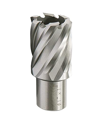 MAX-CRAFT HSS Annular Cutter 1" x 1" Inch Cutting Depth With Weldon Shank Annular Hole Cutter for Steel and Metal (1X1")