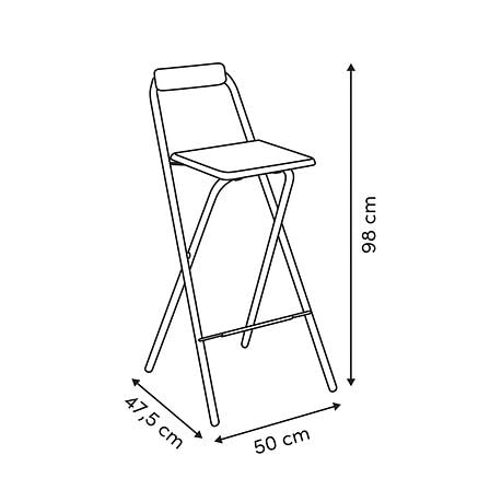 Chaises de bar pliables blanches effet chêne pour cuisine et studio