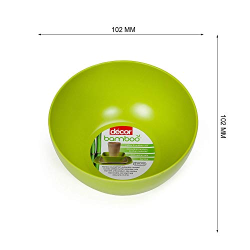 Image of Decor EcoLite Bamboo Eco-Friendly Non Toxic Reusable Dishwasher Safe Solid Bowl Set (Lime Citrus) - 6 Pieces