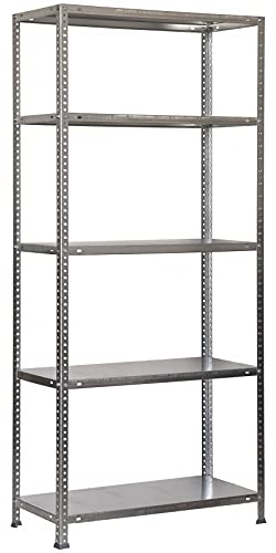 Set mit 6 Metallregalen mit Schrauben Advantage 5/400, verzinkt, 5 Einlegeböden Simonrack
