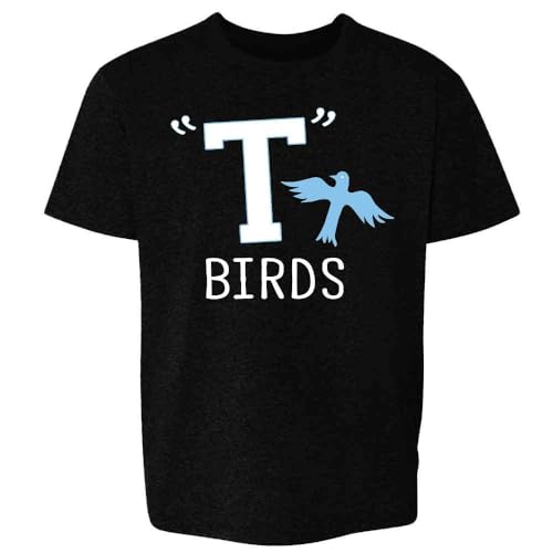 Retro 50s 60s T Birds Gang Logo Kids T-Shirt for Cosplay Fun Black L