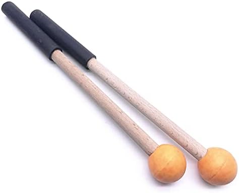 Jiayouy 8 Inch Rubber Head Percussion Mallets Sticks for Tongue Drum, Xylophone,Glockenspiel, Woodblock, Bell Pack of 2 Orange