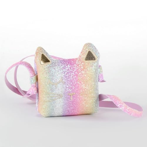 Women's Crossbody Bag Mini Cute Cat Shape Shoulder Bag Fashion Colorful Gradient Small Card Holder