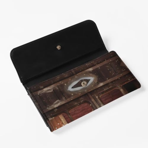 Image of AFPANQZ Wallets for Women Clutch Card Slots Phone Holder Trifold Purses | Christmas Snowman Print Large Capacity Card Key Cash Storage Bags Zipper Handbag