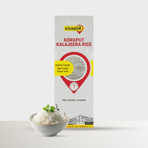 Image of KisaanSay Koraput Kalajeera Rice 2KG | Diabetic Friendly | Low GI I Low Sugar I Non GMO I Tribal Grown I Aromatic I Tasty