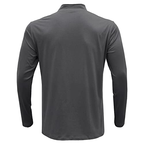 Fashion Men’s Polo Shirt Muscle Golf Long Sleeve Zip Up Stand Collar T Shirt Casual Slim Fit Tee Top Fall Plain Color Shirt3