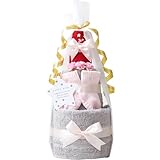 おむつケーキ研究所 ラルフローレン おむつケーキ 出産祝い 今治タオル オーガニックコットン 3段 男の子 女の子 名入れ刺繍 ギフトセット グレー ダイパーケーキ ベビー ソックス 0～6か月(約7～10cm) パンパースはじめての肌へのいちばん(テープタイプＳサイズ)