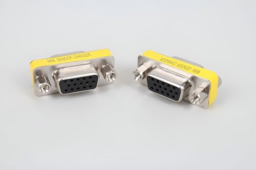 Image of VGA SVGA HD15 Female to Female Mini Gender Changer Coupler Adapter (3 Pieces) VGA F /F