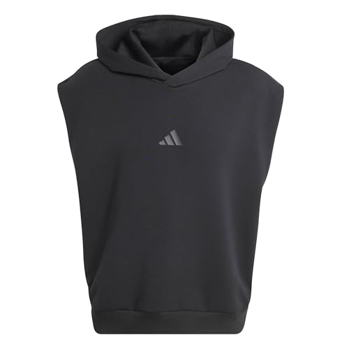 Image of adidas Men's SOFT LUX HOODED VEST, black, XS