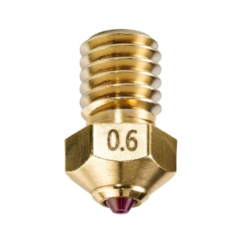 DUROZZLE Buse en rubis 0,6 mm pour Hotend E3D V6, Imprimante 3D Prusa i3 MK3S / MINI, Anycubic i3 Mega/Kobra/Kobra Neo, durcie et résistante à l'usure