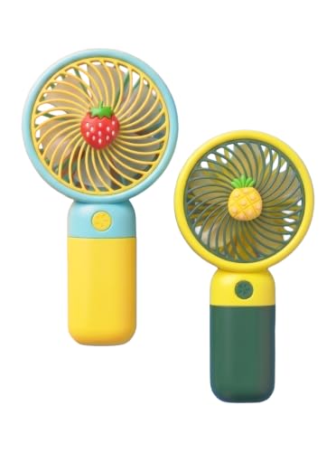 Image of Portable Mini Hand Fan| LED Glow| 3 Speed Mode| Type-C Fast Charging| Mobile Stand| Mini Fan| Travel, Home, Kids Toys & Office Use (Set Of 2 (Any 2 Multi-Color Set))