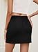 JPGLOV Women's Faux Suede Skirt with Slit High Waisted A-Line Bodycon Short Mini Skirts Black M