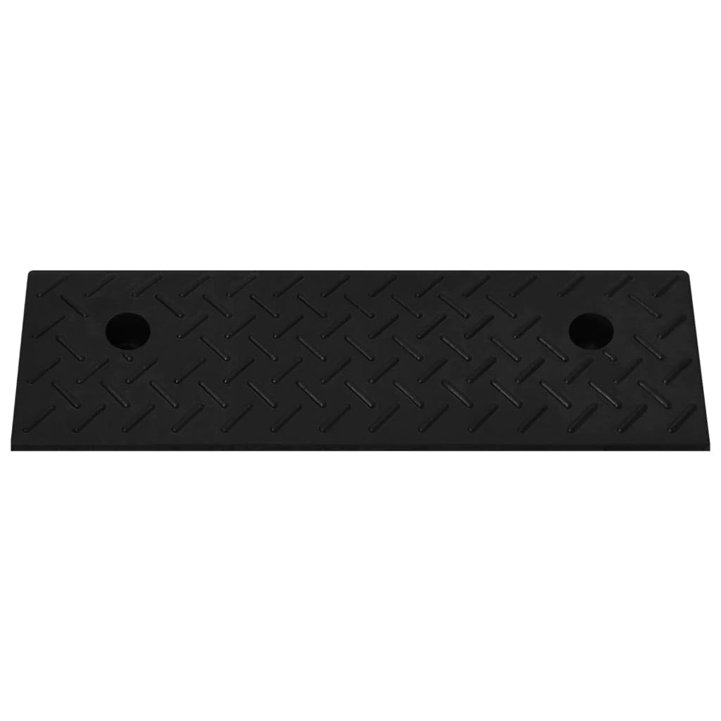 2 rampas para bordillos, 50 x 17,5 x 5 cm, goma con perfil antideslizante, 2 agujeros de montaje empotrados, capacidad de carga de 10 toneladas, para coche, silla de ruedas, cochecito y