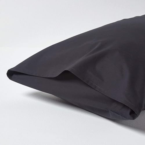 Homescapes 4er-Set Perkal Kissenbezug 48x74 cm schwarz, Kissenhülle mit Hotelverschluss, 100% ägyptische Baumwolle, Fadendichte 200 – Ansicht 3