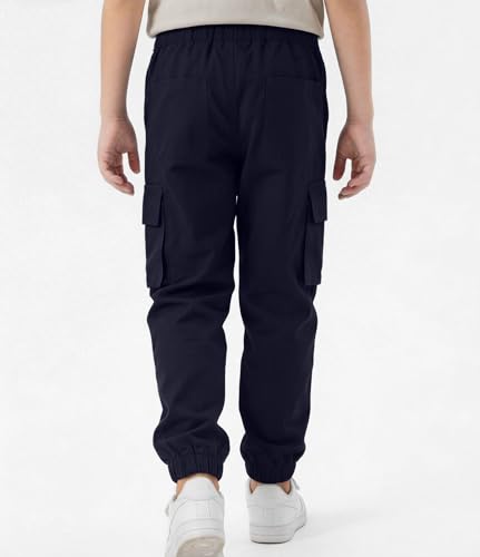 Image of TLAENSON Boys Cargo Joggers Pants Elastic Waist Casual Jogging Trousers Bottom for Kids 6-16 Years