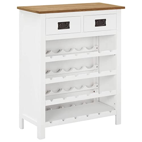 vidaXL Casier à Bouteilles Armoire à Vin Range Bouteille Cave à Vin Porte-Bouteille Casier à Vin Armoire de Bar 72x32x90 cm Bois de Chêne Massif