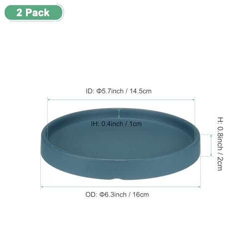 M METERXITY 2-Pack Ceramic Plant Saucer, 6.3 Inch 16cm Plant Water Catcher Tray - Image 2