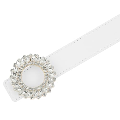 Women's Faux Leather Belt Fashion Ladies Belt with Rhinestone Buckle for Jeans Pants2