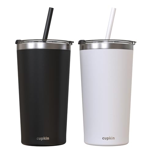 CUPKIN Stainless Steel Insulated Tumbler with Lid and Straw, 20