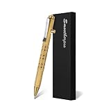 SMOOTHERPRO Solid Brass 6-Edge Bolt Action Pen, Pilot G2 Refill, Natural