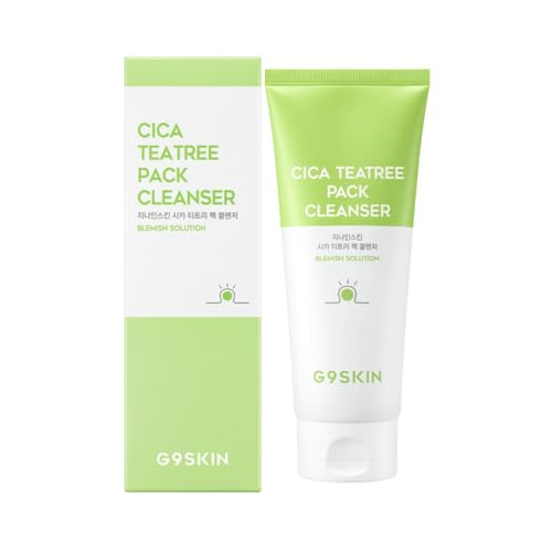 G9SKIN Korean Cica Tea Tree Clay Cleanser and Wash-off Mask, 150m...