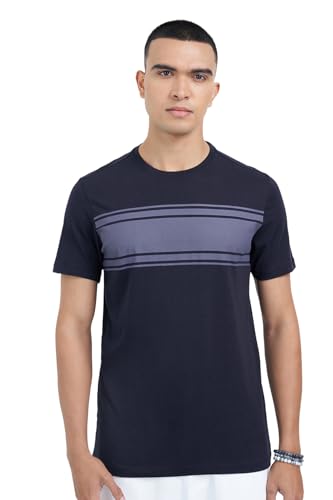 Image of 7 Alt by Pantaloons Men's 100% Cotton T-Shirt | Slim Fit | Round Neck | Half Sleeve