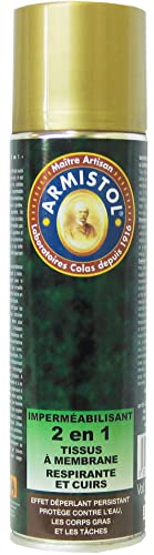Imperméabilisant Armistol Cuir et Tissu spray 250ml anti-tache efficace contre l'eau et la pluie
