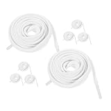 FOMIYES 4 pares Cordones Planos Blancos Repuesto para Zapatillas Deportivas Casual y Canvas Multiusos y Resistentes para Hombre y Mujer