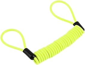 MultiAccesorios Cable Recordatorio Antirrobo para Disco de Freno – Compatible con Candado de Moto, Scooter o Bicicleta – Cable Enrollado de Seguridad para Vehículos de Dos Ruedas – 120 cm (Amarillo)