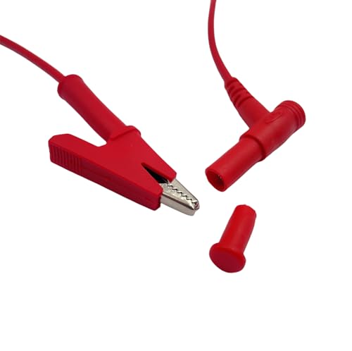 Image of 4pcs /2set 4mm Multimeter Alligator Clips Leads,L Type Banana Male Plug to Alligator Clip Pure Copper Test Cable Multimeter Testing Probe 1m (2PCS Black + 2PCS Red)