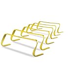 SKLZ 6X Ultra Durable Agility Hurdles - for Athletes of All Skill Levels,6pk of 6-in Tall Hurdles,Bright Yellow Color,Made of Durable, Composite Materials,Easy to Set up & Transport,Comes w/Carry Bag